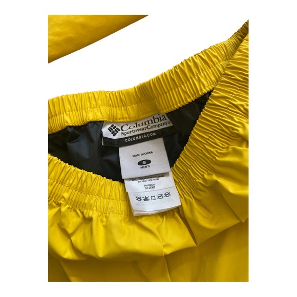 Mens Columbia Sportswear Company Rain Jacket & Pants Yellow Size S - Picture 4 of 5